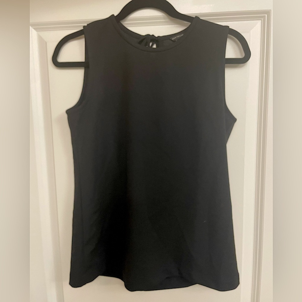 Ann Taylor Black Top with Fun Ruffle Back
